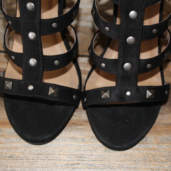 Black Strappy Platform Stiletto Sandal Pumps V@lentino inspired style heel - Picture 4 of 11
